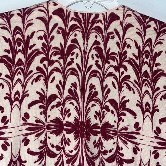 Tory Burch V-Neck Cardigan Sweater 100% Merano Wool Sz Small Hidden Buttons - Picture 6 of 10